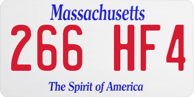 MA license plate 266HF4