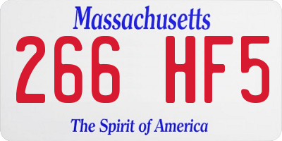 MA license plate 266HF5