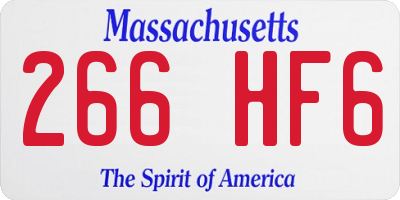 MA license plate 266HF6
