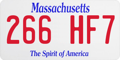 MA license plate 266HF7