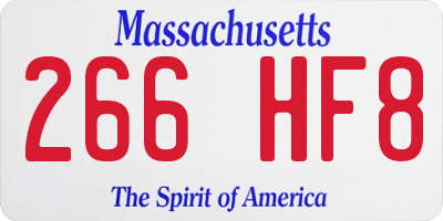 MA license plate 266HF8