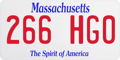MA license plate 266HG0