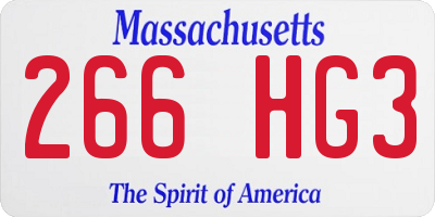 MA license plate 266HG3