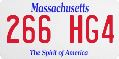 MA license plate 266HG4