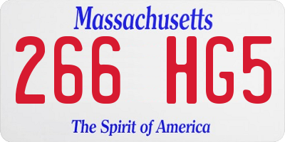 MA license plate 266HG5