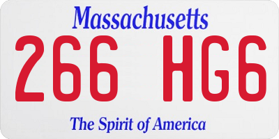 MA license plate 266HG6