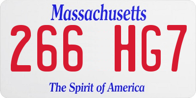 MA license plate 266HG7
