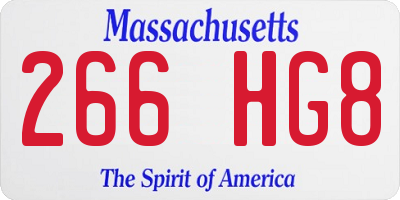 MA license plate 266HG8