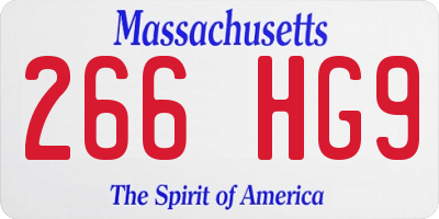 MA license plate 266HG9
