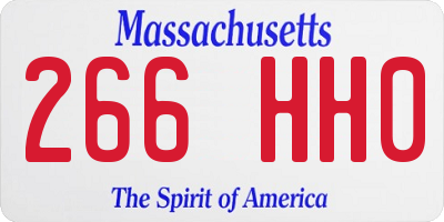 MA license plate 266HH0
