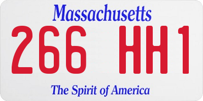 MA license plate 266HH1
