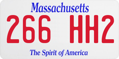 MA license plate 266HH2