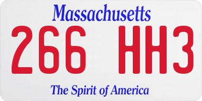 MA license plate 266HH3