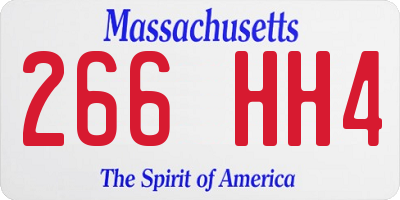 MA license plate 266HH4