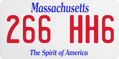 MA license plate 266HH6