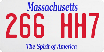 MA license plate 266HH7