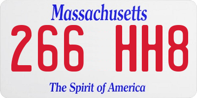 MA license plate 266HH8