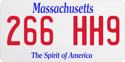 MA license plate 266HH9