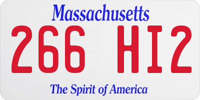 MA license plate 266HI2