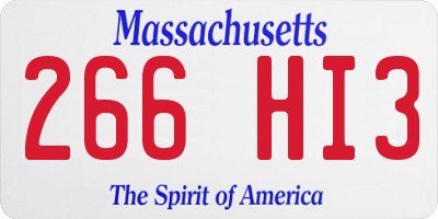 MA license plate 266HI3