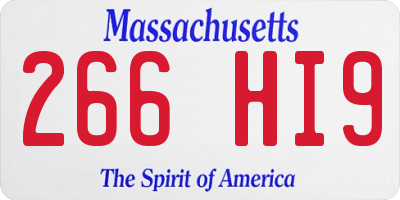 MA license plate 266HI9