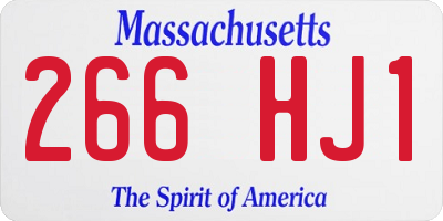 MA license plate 266HJ1