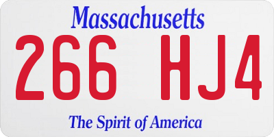 MA license plate 266HJ4