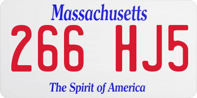 MA license plate 266HJ5