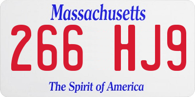 MA license plate 266HJ9