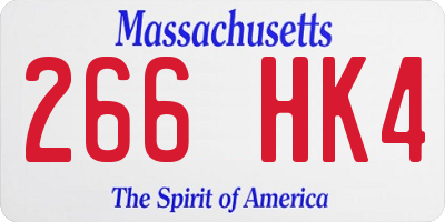 MA license plate 266HK4