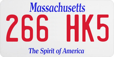 MA license plate 266HK5