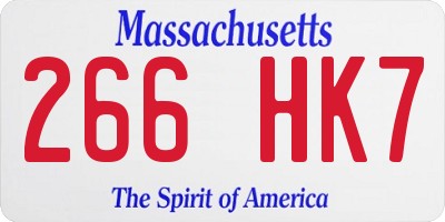 MA license plate 266HK7