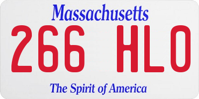 MA license plate 266HL0