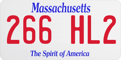 MA license plate 266HL2
