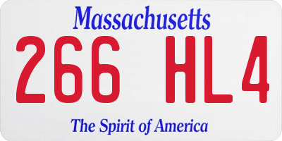 MA license plate 266HL4