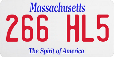 MA license plate 266HL5