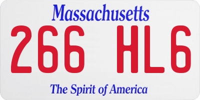 MA license plate 266HL6