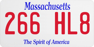 MA license plate 266HL8