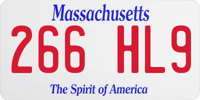 MA license plate 266HL9