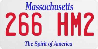 MA license plate 266HM2