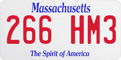 MA license plate 266HM3