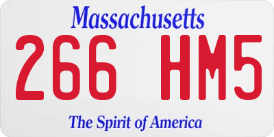 MA license plate 266HM5