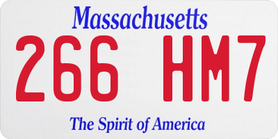 MA license plate 266HM7