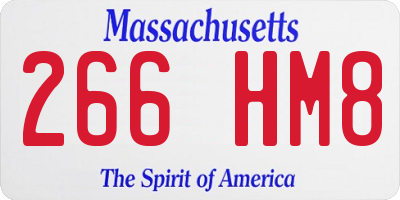 MA license plate 266HM8