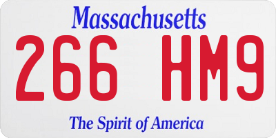 MA license plate 266HM9