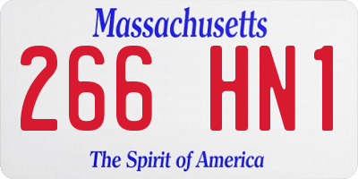 MA license plate 266HN1