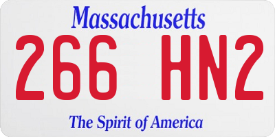 MA license plate 266HN2