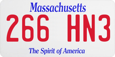 MA license plate 266HN3