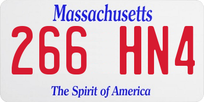 MA license plate 266HN4