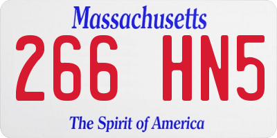 MA license plate 266HN5